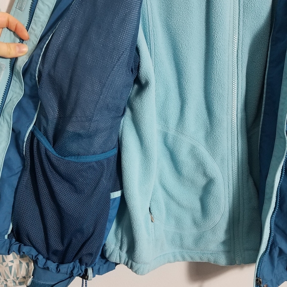 Warm LLBean 3 in 1 teal blue winter ski jacket, L - Picture 3 of 8